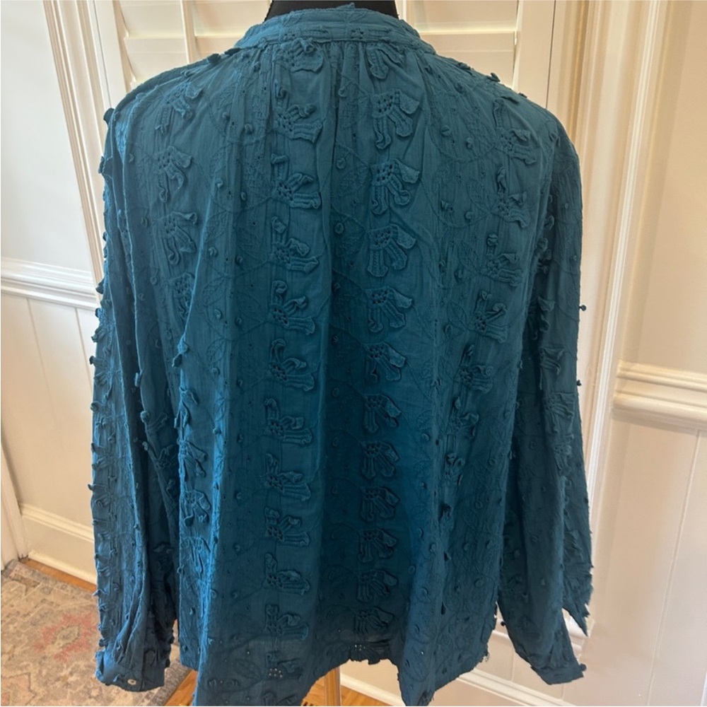 Anthropologie Seen Worn Kept Kathryn Textured Women's Top sz 12 Large - Picture 5 of 6